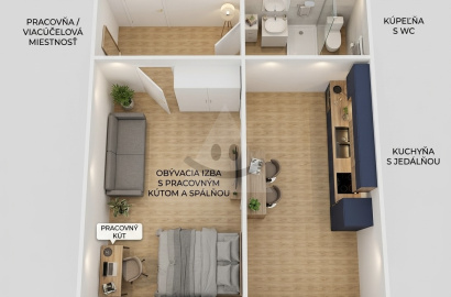 Na predaj 1-izbový byt po čiastočnej rekonštrukcii v Prievidzi – Veľkonecpalská cesta